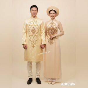 Elegant Cream Wedding Áo Dài